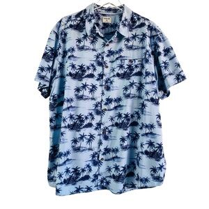 Hurley Wailuku Blue Hawaiian Short Sleeve Button Up Shirt Size XXL